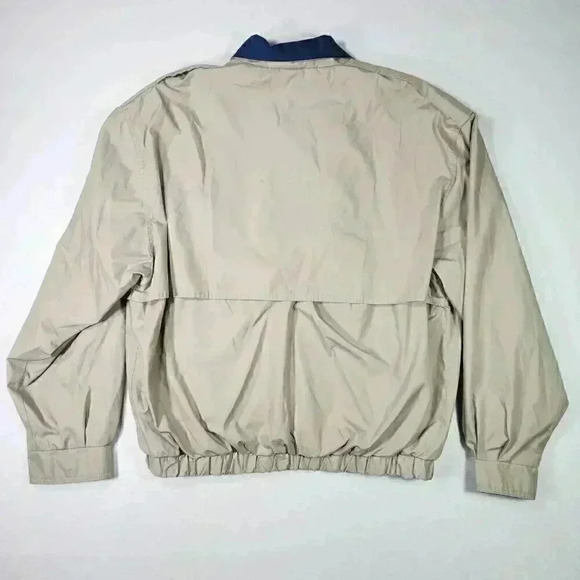 Members Only Mens Embroidered Logo Jacket Large Tan w/Plaid Lining Epaulets READ - Picture 16 of 16